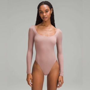 Lululemon Size Large Wundermost Ultra-Soft Nulu Square-Neck Long-Sleeve Bodysuit